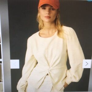 ANTHROPOLOGIE-PILCRO/“VANILLA”TWIST FRONT SWEATSHIRT/NEW